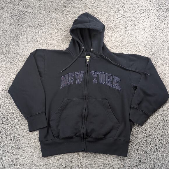 New York Hoodie Adult Small Blue Zip Up Destination Sweatshirt Fleece Tourist - Picture 1 of 6